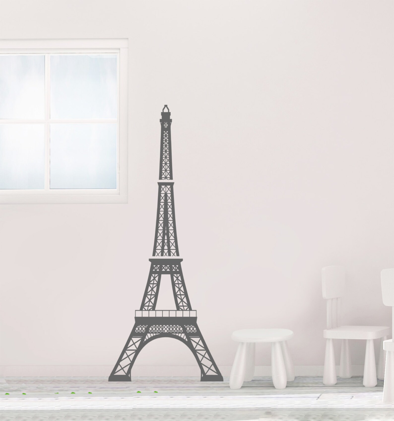 Large Eiffel Tower Vinyl Decal Large Wall Decor Nursery Etsy