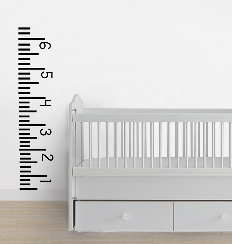 Growth Chart Vinyl Decal Numbers and Tick Marks DIY Etsy