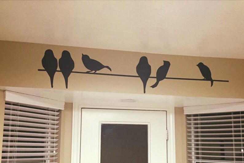 Large vinyl Birds on a wire decal/sticker wall decor Etsy
