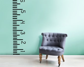 Growth Chart - Vinyl Decal numbers and tick marks - DIY - Wall, Kids Decor - Home Decor