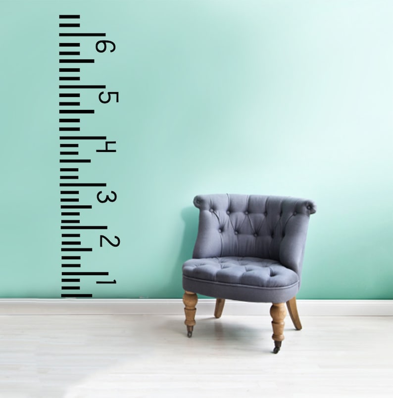 Growth Chart Vinyl Decal Numbers and Tick Marks DIY Etsy