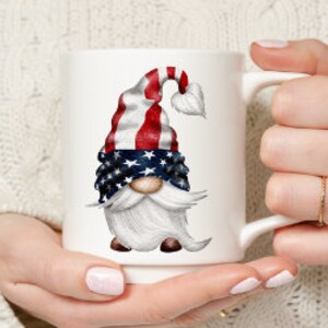 mug, Coffee mug, Gnome Patriotic mug, Independance day mug, 4th of July mug, Red white and blue mug, USA mug