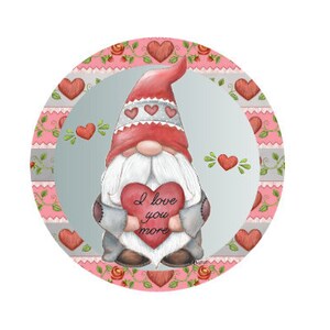 Wreath sign, Valentines Day Gnome wreath sign, wreath attachment, Valentines day, Wooden rail sign