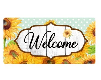 Welcome sign with sunflowers, Blue and yellow sunflower sign,  wreath sign, wreath attachment, wall hanging, Farmhouse decor