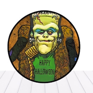 Wreath sign, Halloween sign, Frankenstein, Front door sign, Halloween decorations, Halloween wreath, Frankenstein wreath, Karens Kraft Room