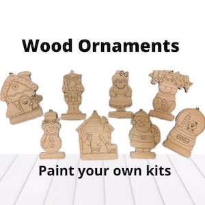 Ornaments, Wood Christmas ornaments, Paint kits, Christmas DIY ornaments, Christmas gifts, Unpainted ornaments, Karens Kraft Room