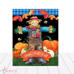 Fall scarecrow wreath sign, wreath attachment, home decor, Art work by Gina jane studio