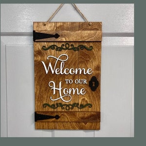 Welcome to our home Barn door hanger