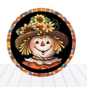 Scarecrow wreath sign, wreath attachments, Fall decor, Fall front door sign, Scarecrow sign