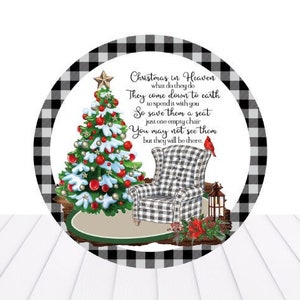 Wreath sign, Christmas in heaven sign, Christmas wall sign, Christmas décor, Front door sign, Christmas decoration, Karens Kraft Room