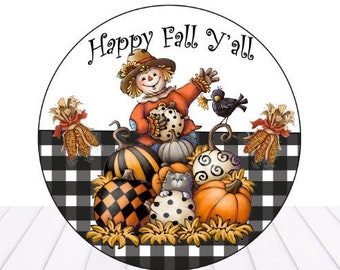 Fall scarecrow sign for wreaths and home decor, Scarecrow sign, Fall sign, Karens Kraft Room, Autumn sign