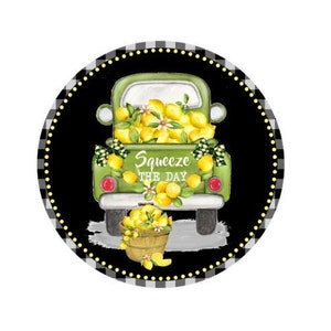 Wreath sign, Lemonade sign, Lemonade truck, Lemons Wall hanging, Wall decor