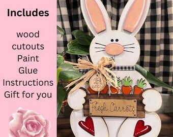 DIY Easter bunny Wood cut outs, DIY wood kits, Paint party kits, Painting DIY, Paint yourself, Wood décor, Easter decorations, Bunny