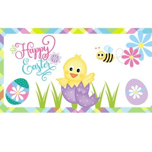 Easter sign with chick for wreath attachment or home decor