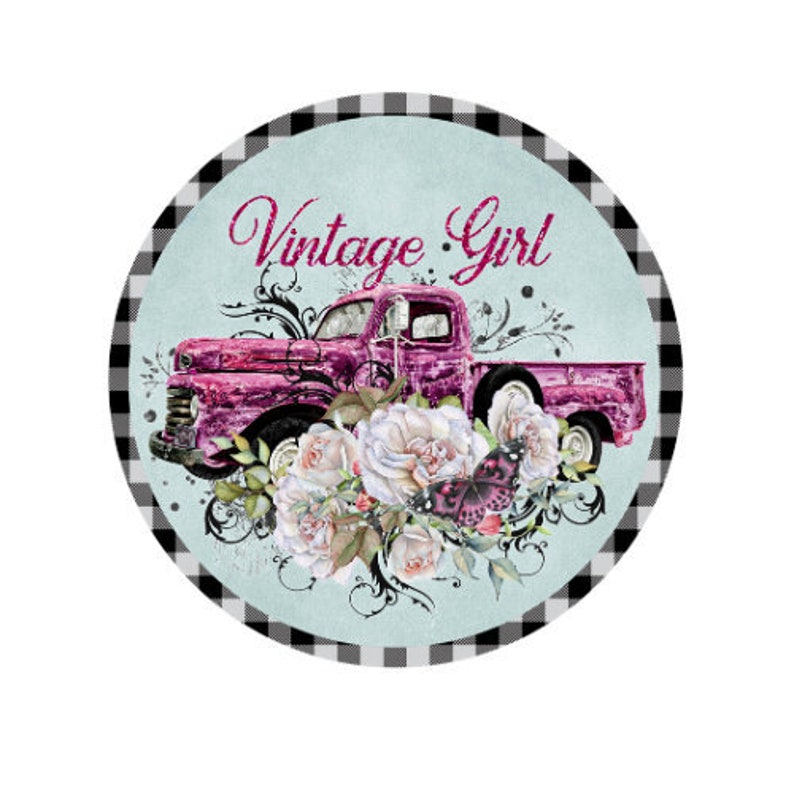 Wreath sign attachment or home decor wall hanging Vintage wreath sign Vintage truck sign