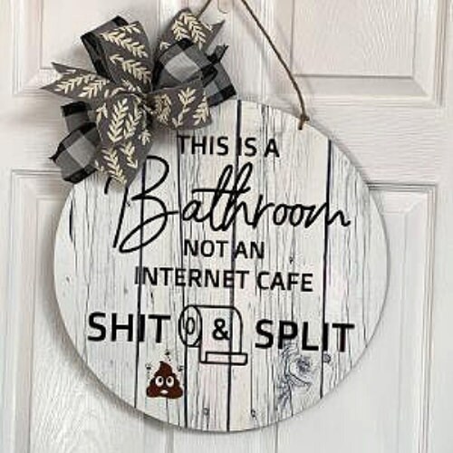 Bathroom Door Hanger or Wall Hanging Home Decor Wall Decor | Etsy