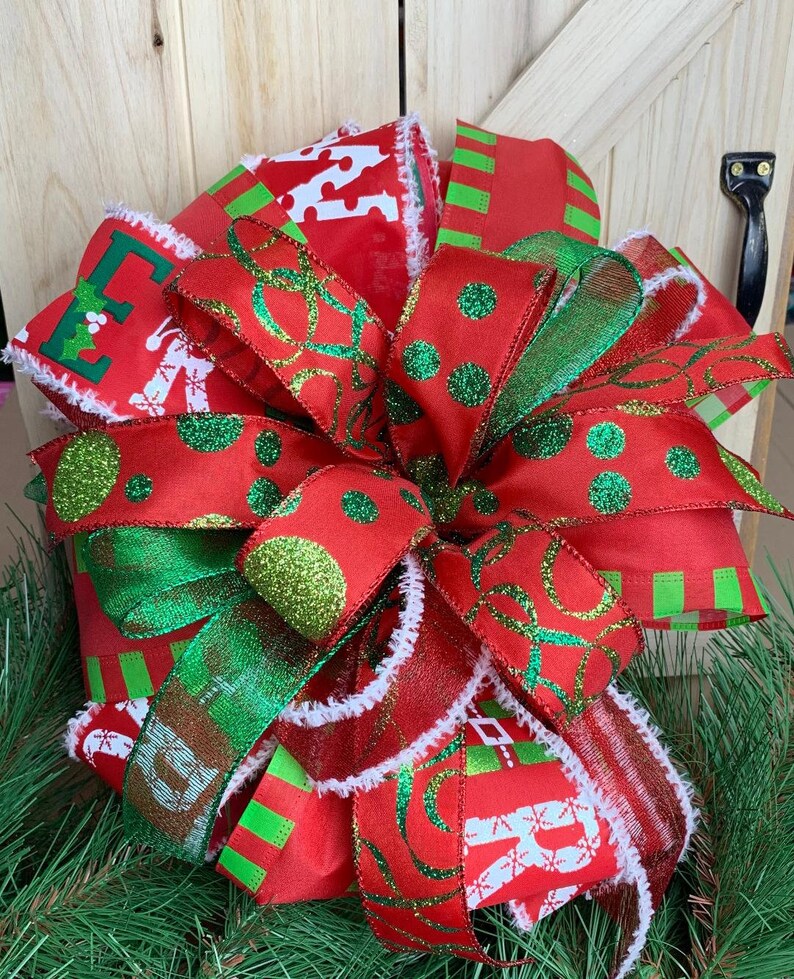 Large Christmas bows for gifts or wreath making Etsy