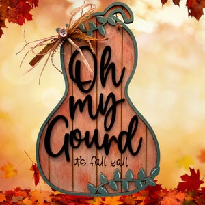 Fall door hanger, Pumpkin and Gourds fall door hanger, wood pumpkin for door or wall hanging.