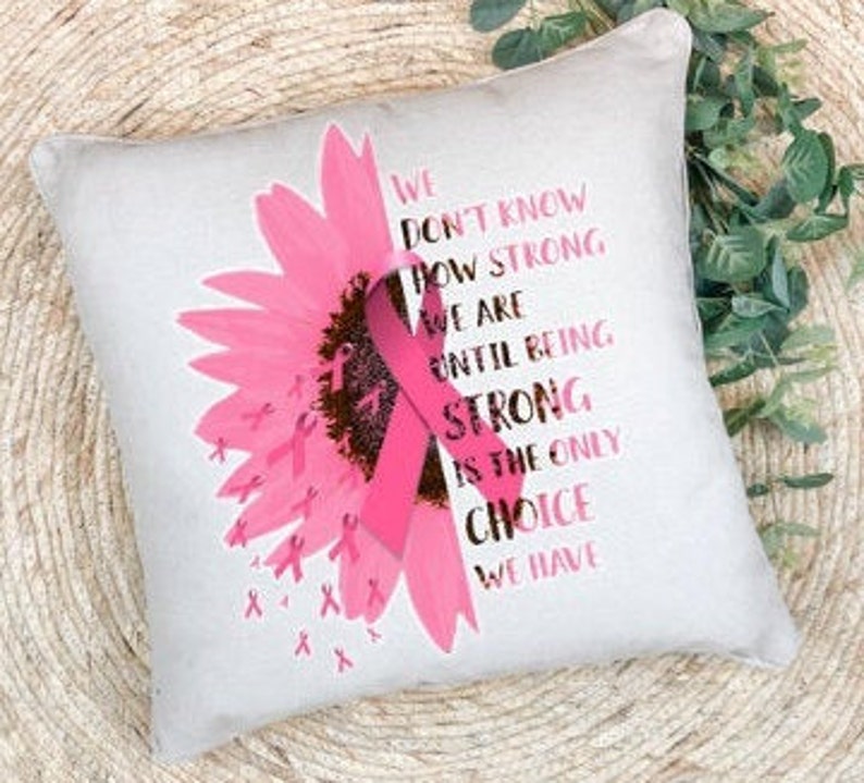 Breast cancer awareness pillow cover 16 x 16 Etsy