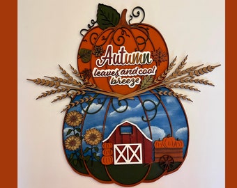 DIY fall wood cutout, Fall door hanger, Paint your own project, Autumn wood hanger, Fall Cut out, Karens Kraft Room