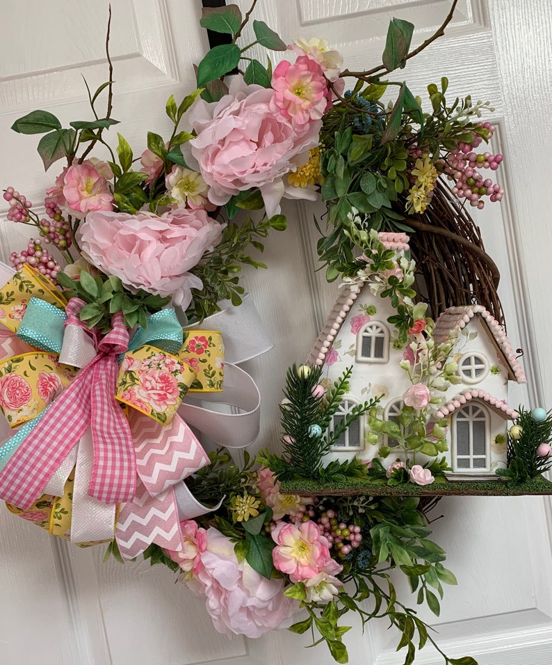 Spring Cottage Wreath Spring Grapevine Everyday Spring Easter Grapevine Wreath