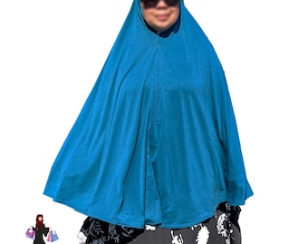 Hijab Khimar verde acqua: indumento da preghiera extra lungo e slip-on