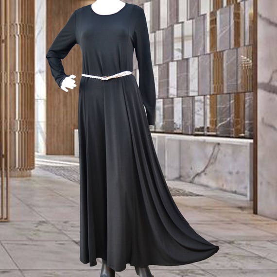 long black jersey maxi dress
