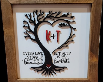 Customized Valentine's Gift, Anniversary Gift, Engagement Gift, Wedding Gift, Customized Gift, Tree of Love