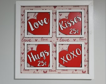 Valentine's Day sign, Valentine's Day Decor, Window Frame Valentine's Day Decor