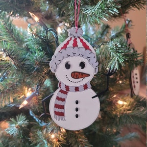 Snowman Ornament, Ohio Snowman Ornament, Christmas Snowman Ornament