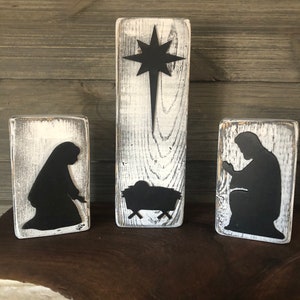 Nativity scene, Rustic nativity decor, Christmas nativity scene, Rustic nativity, Holiday nativity