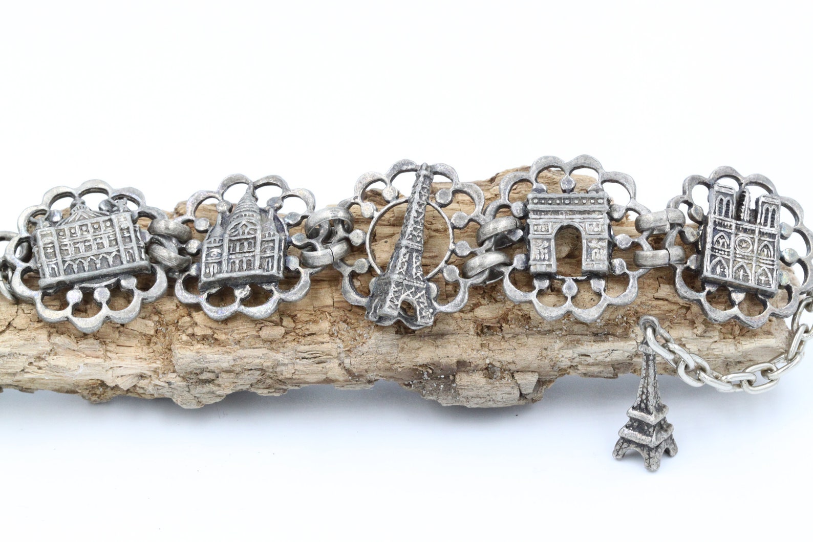 Bracelet souvenir paris Eiffel Tower charme bracelet Etsy