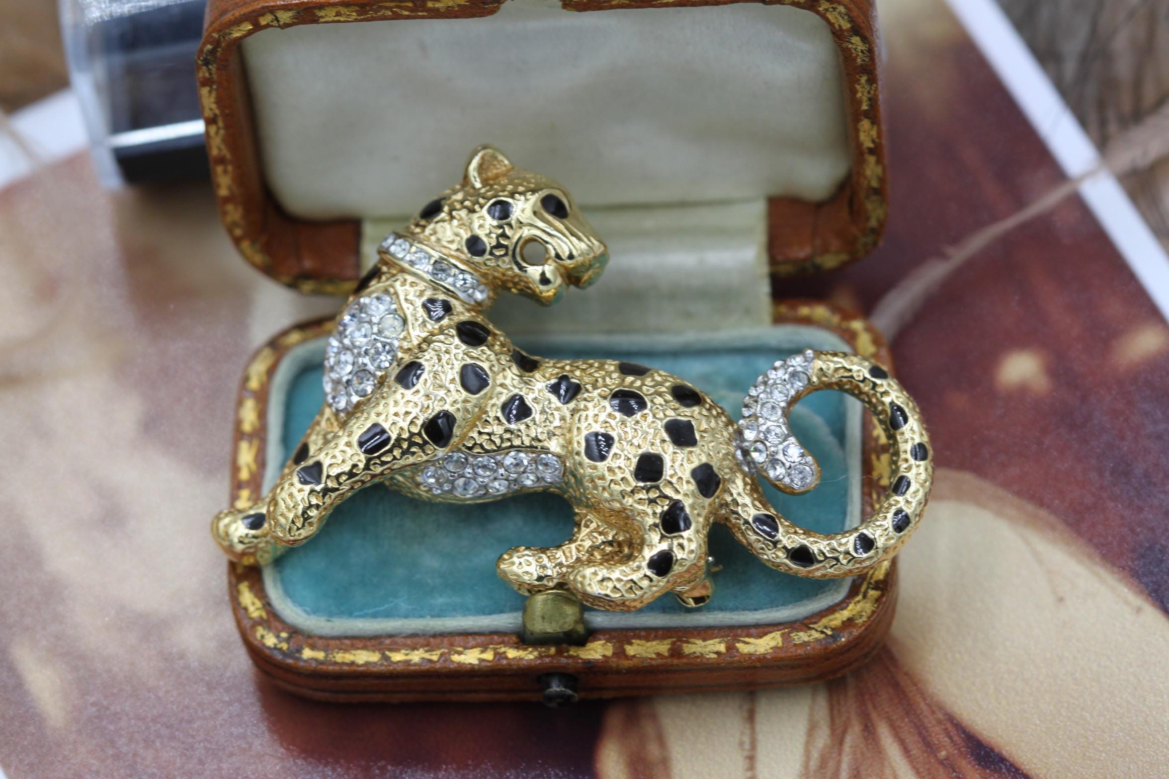 Attwood & Sawyer Panther Leopard Brooch, Wallis Simpson, 22ct Gold