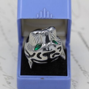 Leopard Ring, Panther ring, Silver Vintage Ring, Cat Jewelry, Statement Cat Ring, Crystal Chunky Rings, Animal Ring, Vintage Jewelry