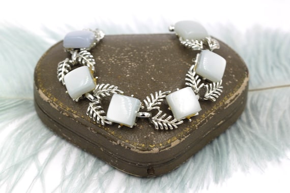 Coro Bracelet Jewelry, Vintage Silver Thermoset B… - image 1