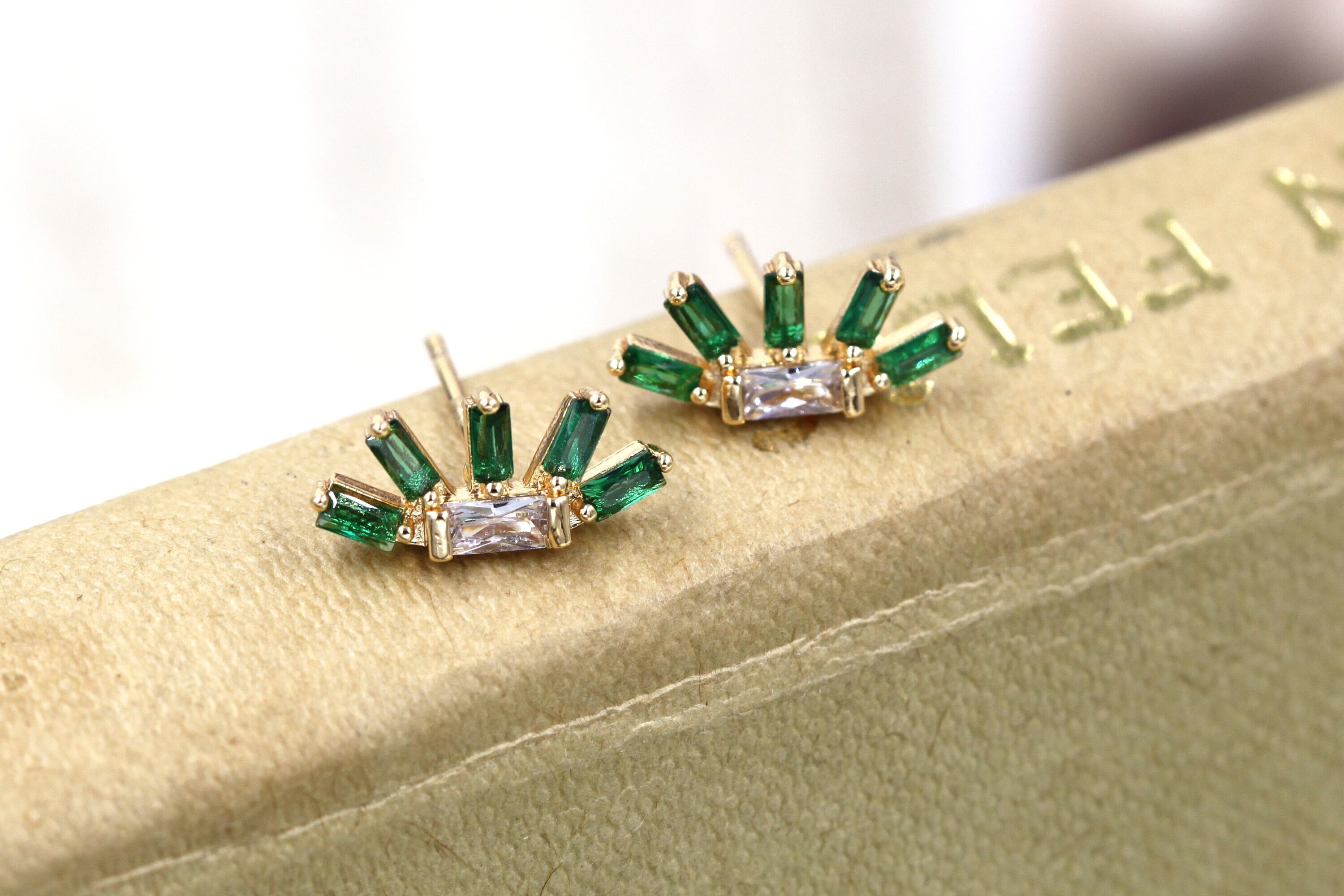 Baguette diamond earrings mens hotsell