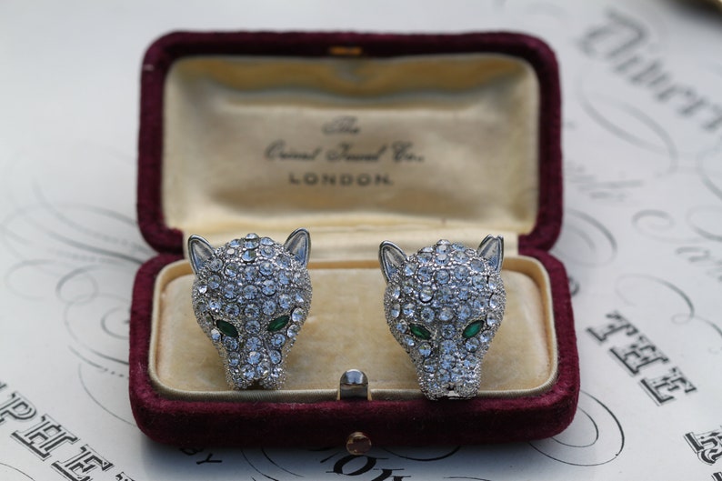 Vintage Clip on Earrings Panther Earrings Panther Jewelry Etsy