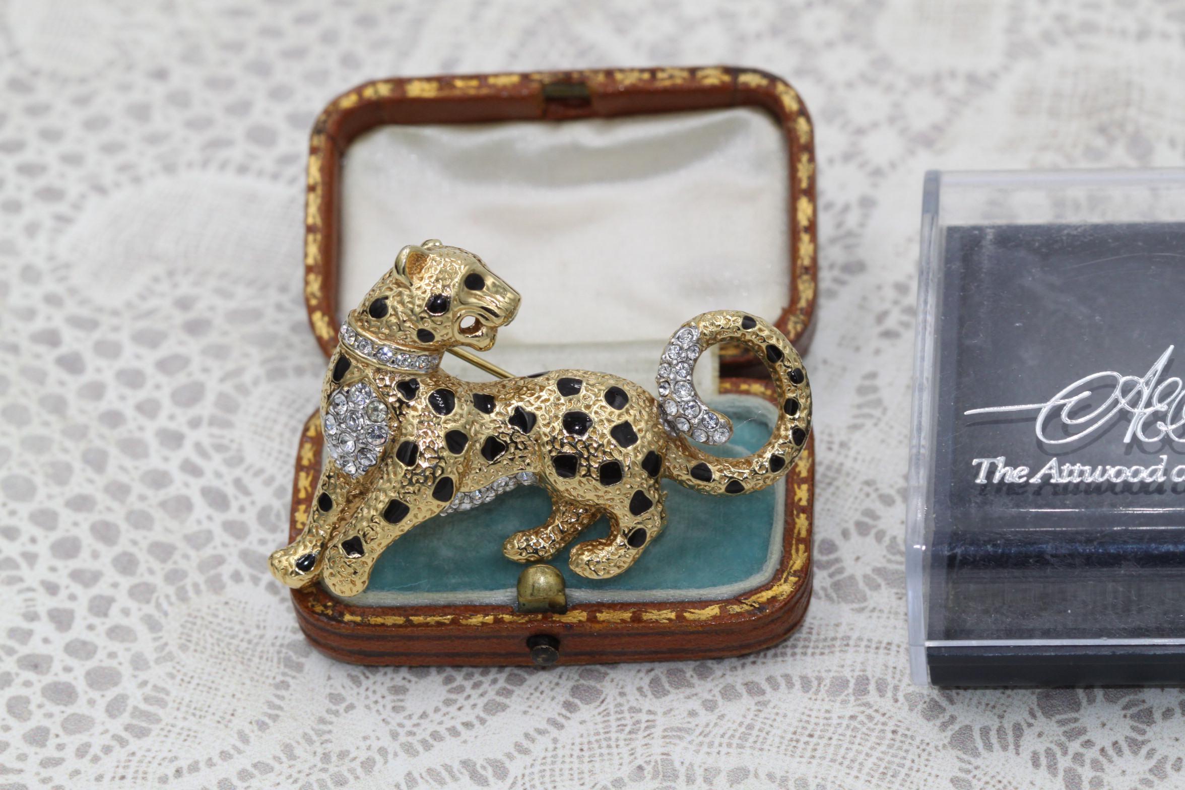 Attwood & Sawyer Panther Leopard Brooch, Wallis Simpson, 22ct Gold