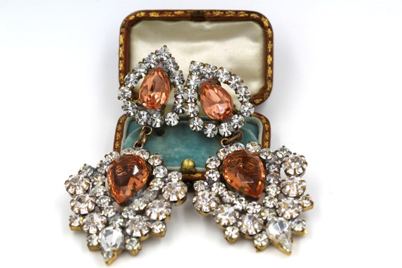 Bride Clip on Earrings, Vintage Statement Earring… - image 7