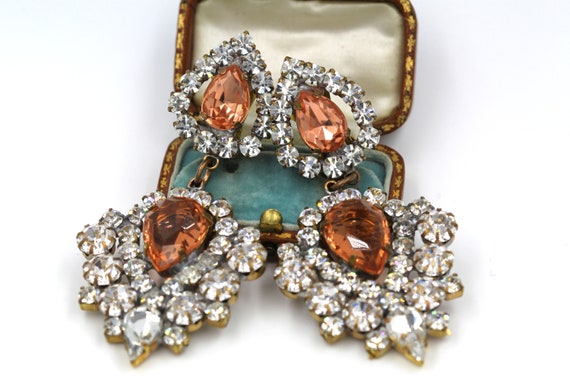 Bride Clip on Earrings, Vintage Statement Earring… - image 8