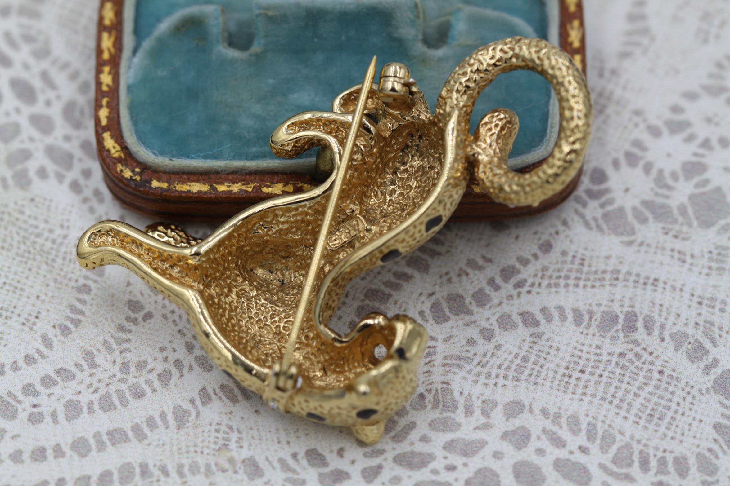  leopard⭐︎様ヴィンテージアクセサリーおまとめ2点 Attwood & Sawyer Panther Leopard Brooch, Wallis Simpson, 22ct Gold