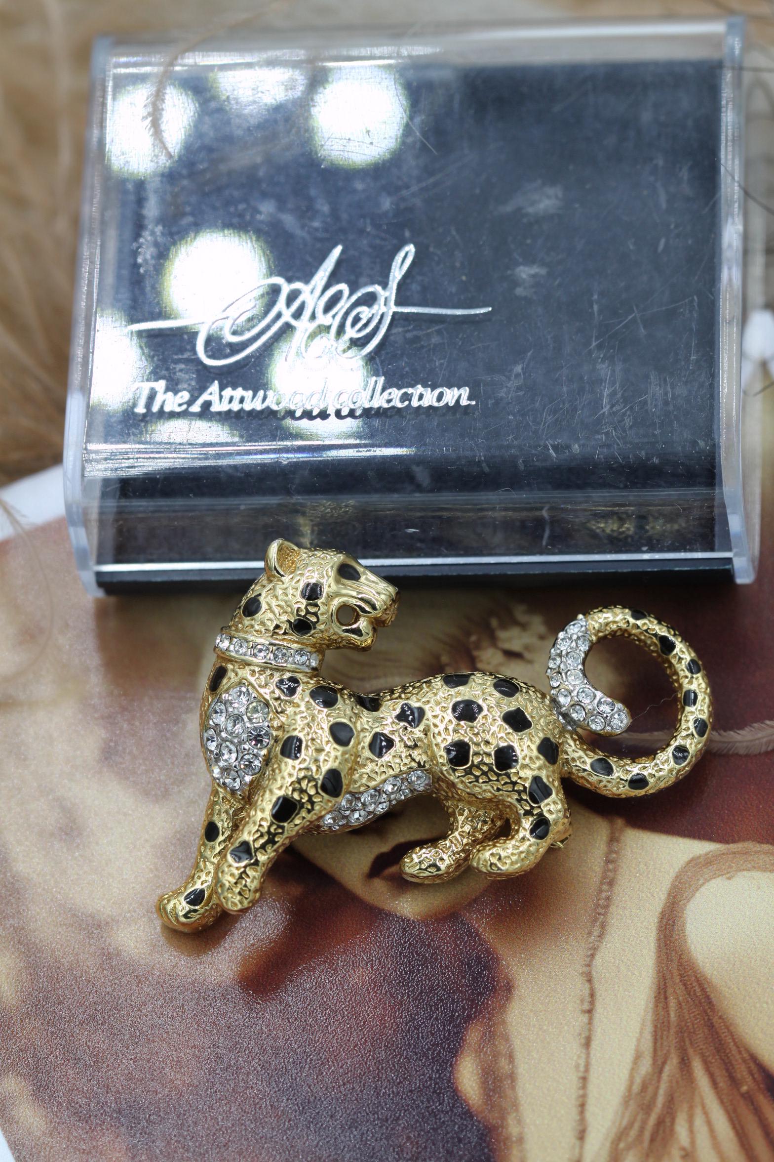 Attwood & Sawyer Panther Leopard Brooch, Wallis Simpson, 22ct Gold