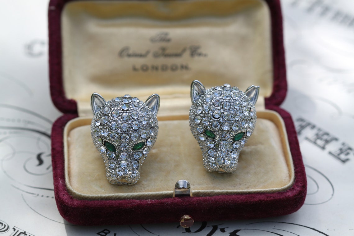 Vintage Clip on Earrings Panther Earrings Panther Jewelry Etsy