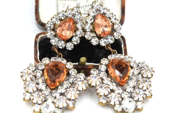 Bride Clip on Earrings, Vintage Statement Earring… - image 2