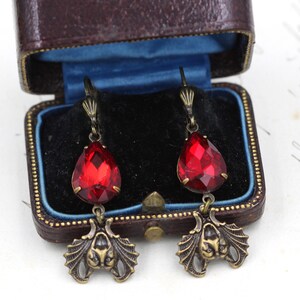 Miniblings Fledermaus Ohrringe Halloween - Handmade Vampir Ohrschmuck Schwarz/orange | Berliner Handarbeit