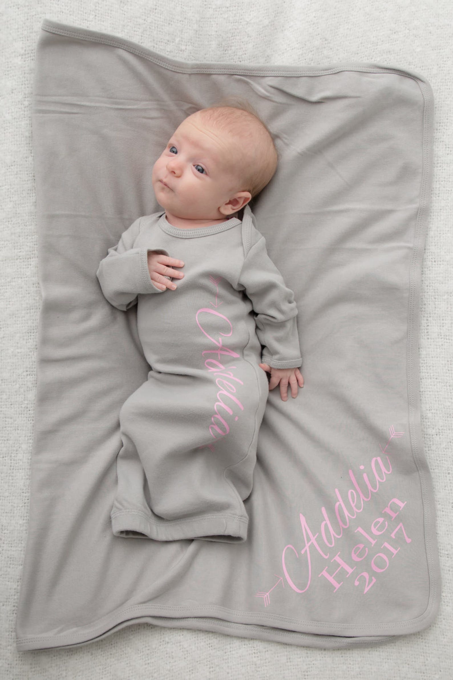 Personalized Newborn Girls Gown Custom Baby Gown Baby Girls Etsy