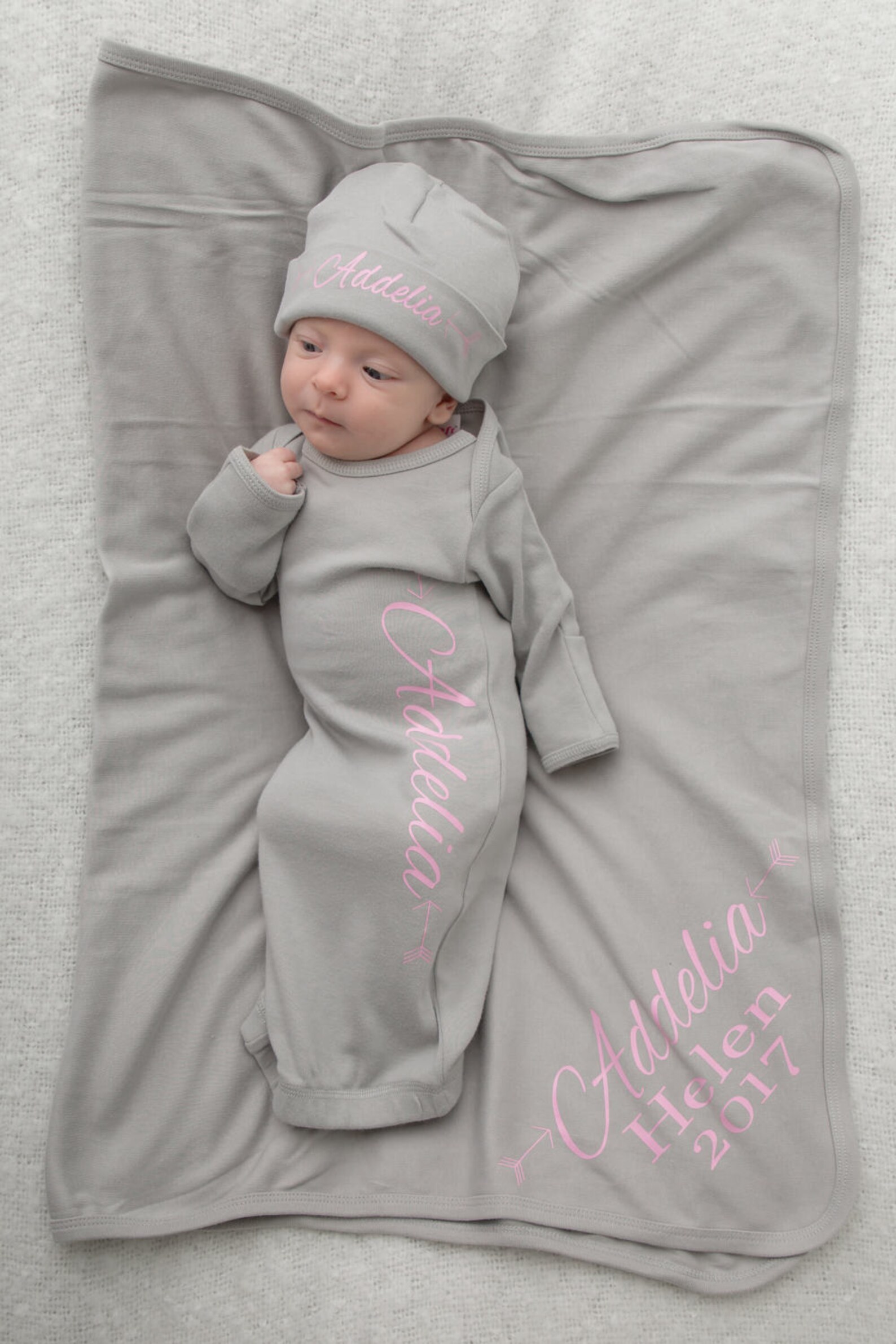 Personalized Newborn Girls Gown Custom Baby Gown Baby Girls Etsy