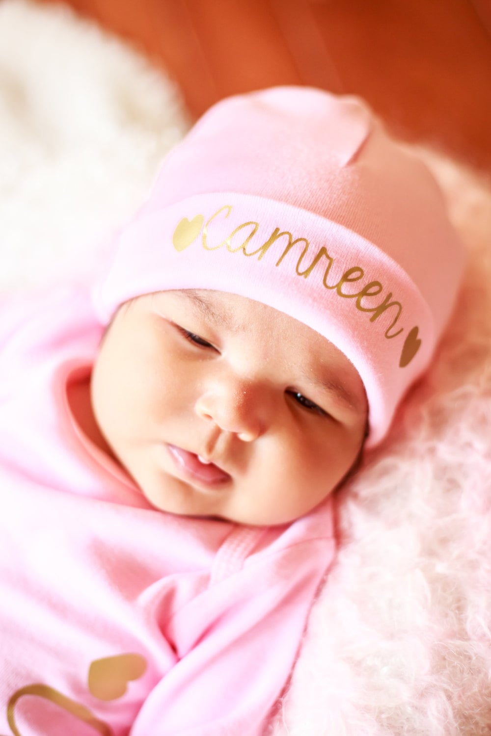NUOVO Cappello per neonate Carino Baby Rosa-Little Princess movente 