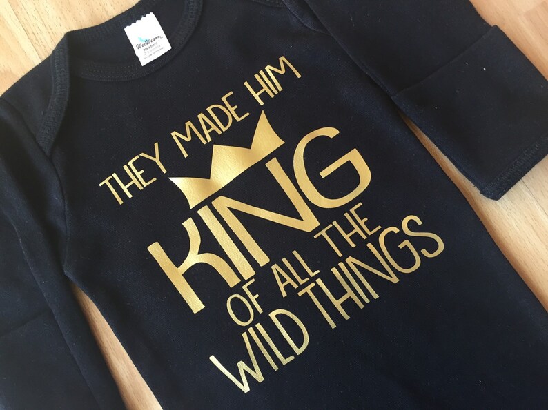 Baby shower gift Baby bodysuit newborn gown King of the Wild Things Hat sold Seperatly Baby boy coming home outfit newborn