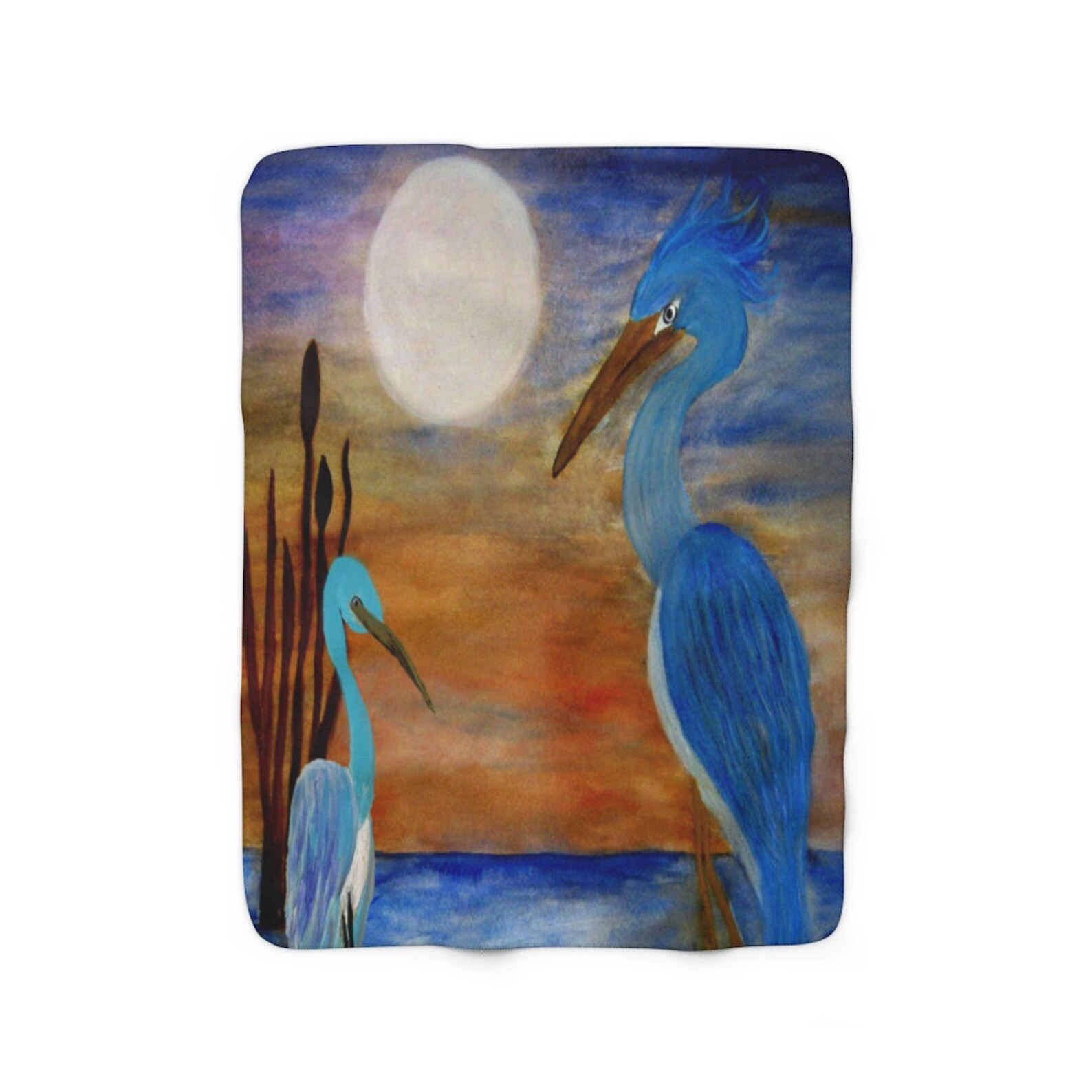 Blue Heron bayou tropical bird Sherpa Fleece throw Blanket Etsy